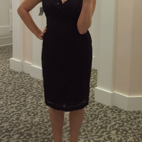 Plum Lace & Sequin Dress - Picture 4 of 4